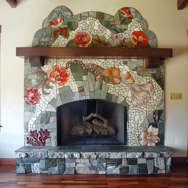 Mosaic Fireplace Surrounds - Ideas